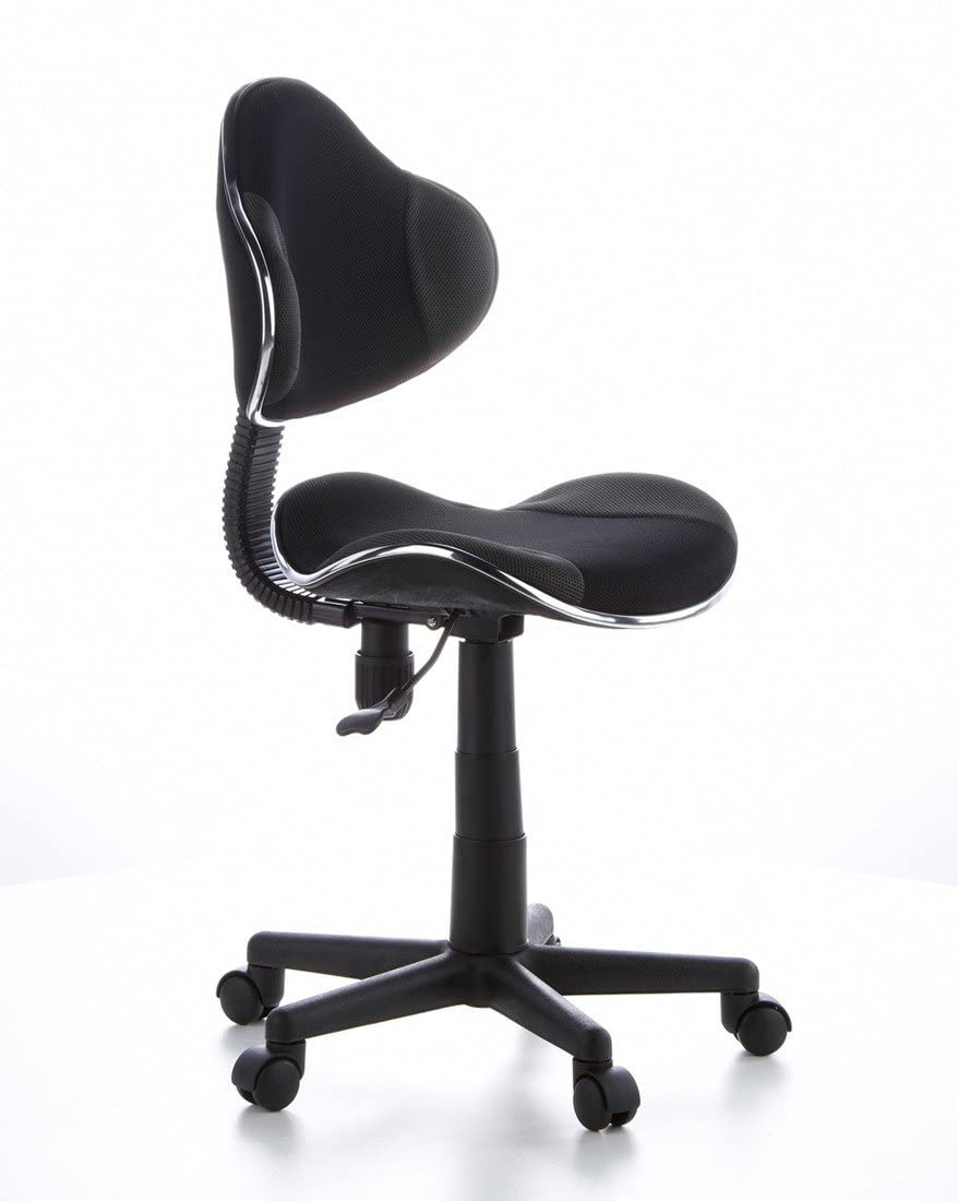 HJH Office 634120 Sedia girevole per bambini KIDDY GTI-2 tessuto nero/grigio sedia da scrivania per bambini ergonomica, regolabile in altezza, sedia per ragazzi