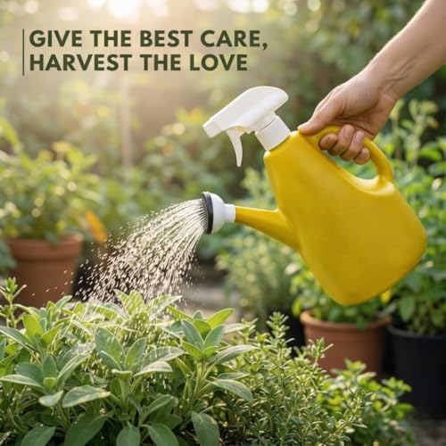 Image of Urban Upvan Watering and Spray Dual-Use Watering Can 1L | Garden Watering Sprayer Bottle with Adjustable Nozzle | Indoor Outdoor Plant Watering Tool for Home, Balcony & Garden (Yellow)