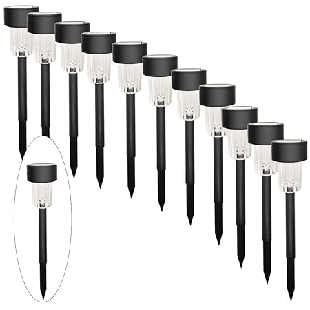 Maggift 12 Pack Solar Pathway Lights Solar Garden Lights Outdoor Solar Landscape Lights for Lawn, Patio, Yard, Walkway, Driveway(Plastic)