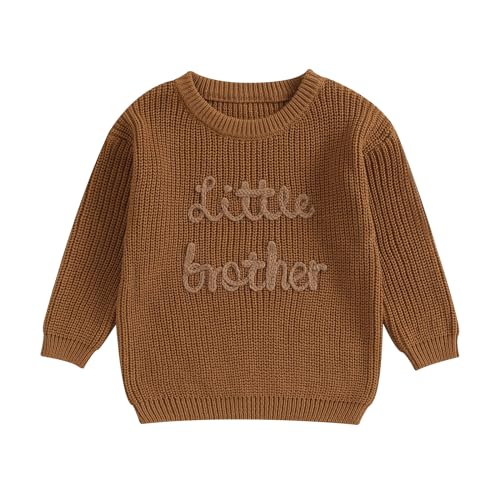 Image of CHAUKAREAUL Big Brother Little Brother Matching Outfit Toddler Baby Boy Sweatshirt Letter Embroidery Shirt Winter Clothes