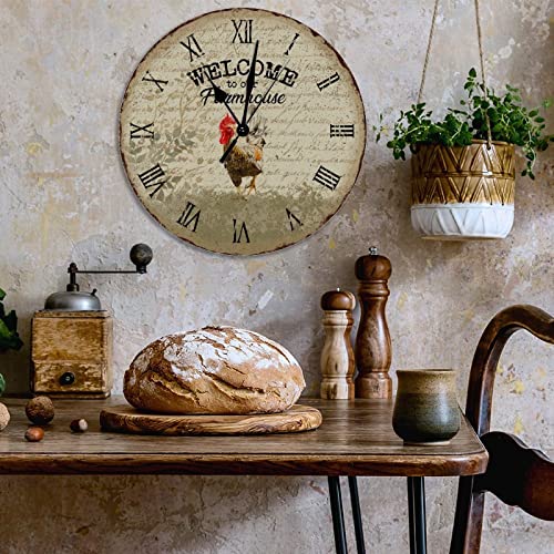 Horloge murale décorative en bois rustique de 30,5 cm - 4