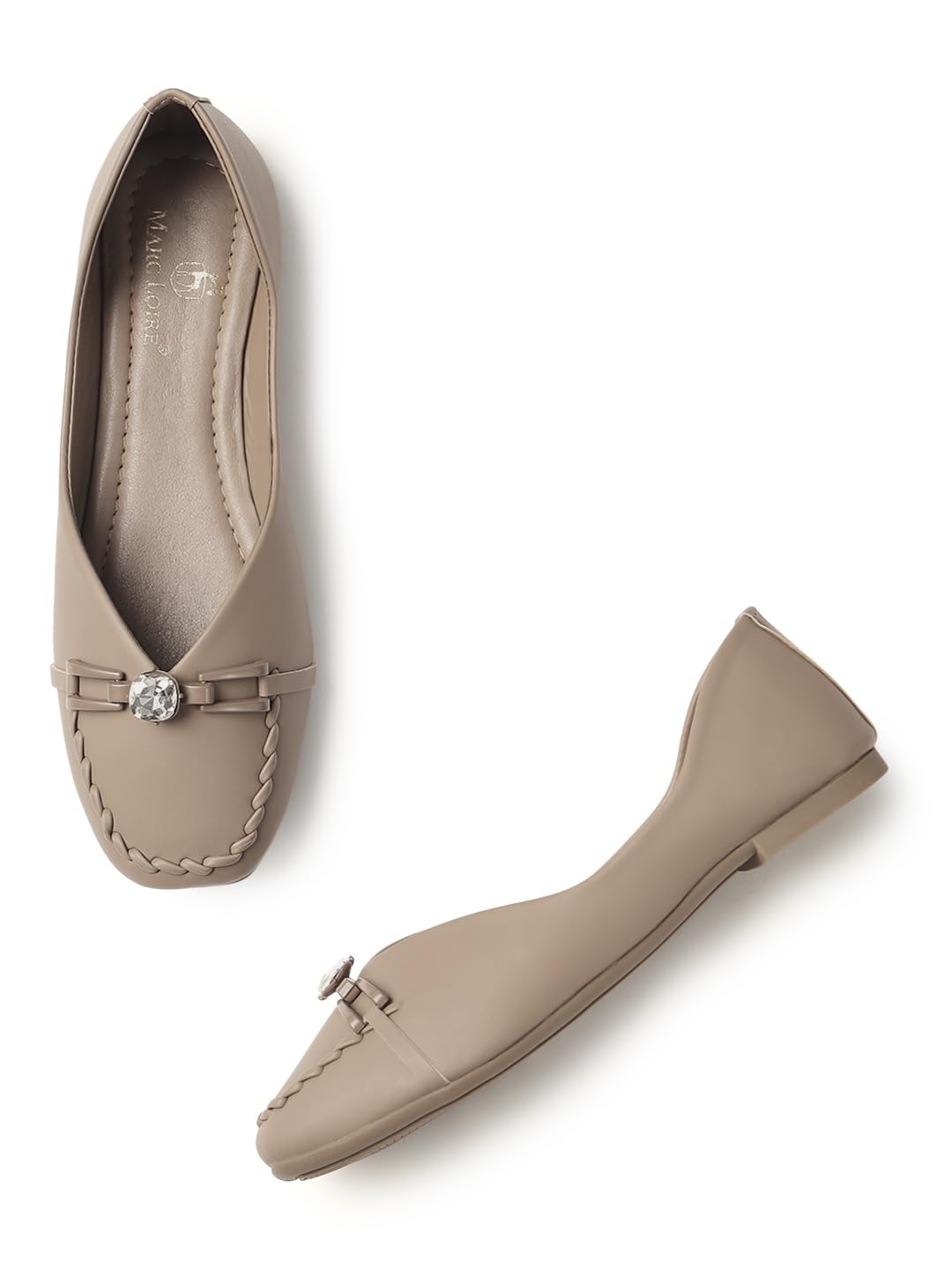 marc loire Embellished Ballerina Shoes for Woman | Stylish Ballet Flats with TPR Sole for Casual Wear-picture-28