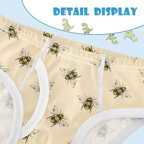 visesunny Boys Potty Training Underwear Honey Bee Breathe Cotton Briefs Size 2T-8Y for Toddler 5
