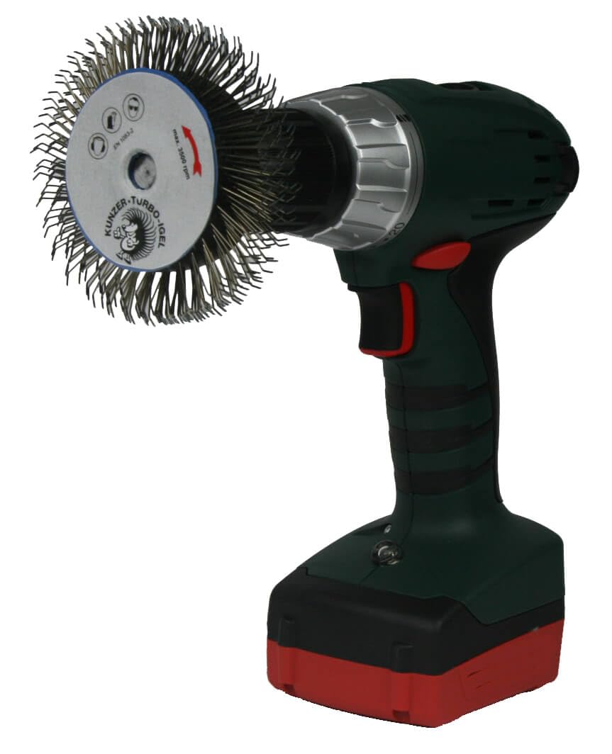 KUNZER Turbo Igel 5 Stück, Drahtbürsten-Set, Entfernen von Lack, Rost
