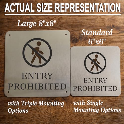 Image of Entry Prohibited Sign, 8x8 Inch, Durable Steel, Dual Mount