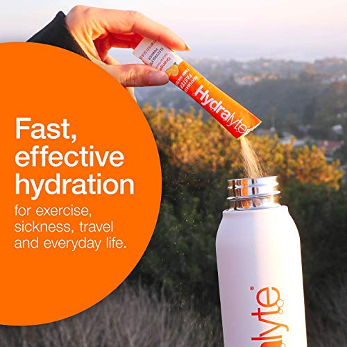 Hydralyte Electrolyte Hydration Powder & Electrolyte Tablet Bundle | All Natural Orange Electrolyte Powder (20) Count | Variety Pack Tablets Orange, Lemonade, & Berry, (60) Count
