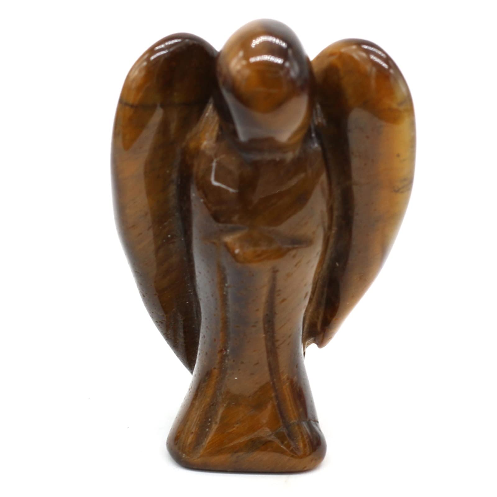 Haussammlung 30g Naturstein Kristall Pendel Engelsform Heimdekoration Figur Statue Edelstein Ornament 50x35mm 1PC Geschenk PEIQIYIN(Color:Madagascar Rose Quar)