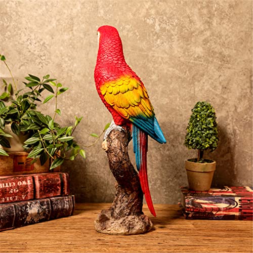 Oececr Parrot On Stump Statue Macaw Parrot Tree Hugger Garden Statues thumb #4