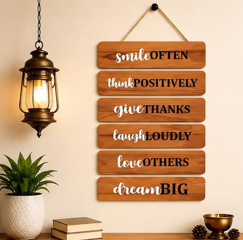 Image of Motivational Quote Wall Hanging for Home Decor | What You Think You Become, What You Feel You Attract, What You Imagine You Create MDF Wooden Wall Art | Office, Living Room & Meditation Decor (WH-44)