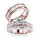 s925 10K 14K 18K Real Gold Couple Rings Sets, 3pcs Moissanite Wedding Rings Sets for Men and Women, Customized His and Her Matching Engagement Bands Set Free Engraving(Set 1)