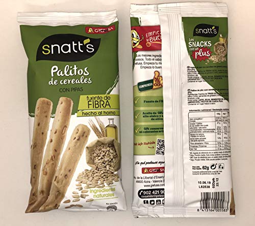 Snatt's Palitos de Cereales con Pipas GREFUSA Bolsa [Pack 10 x 62 g] Cover