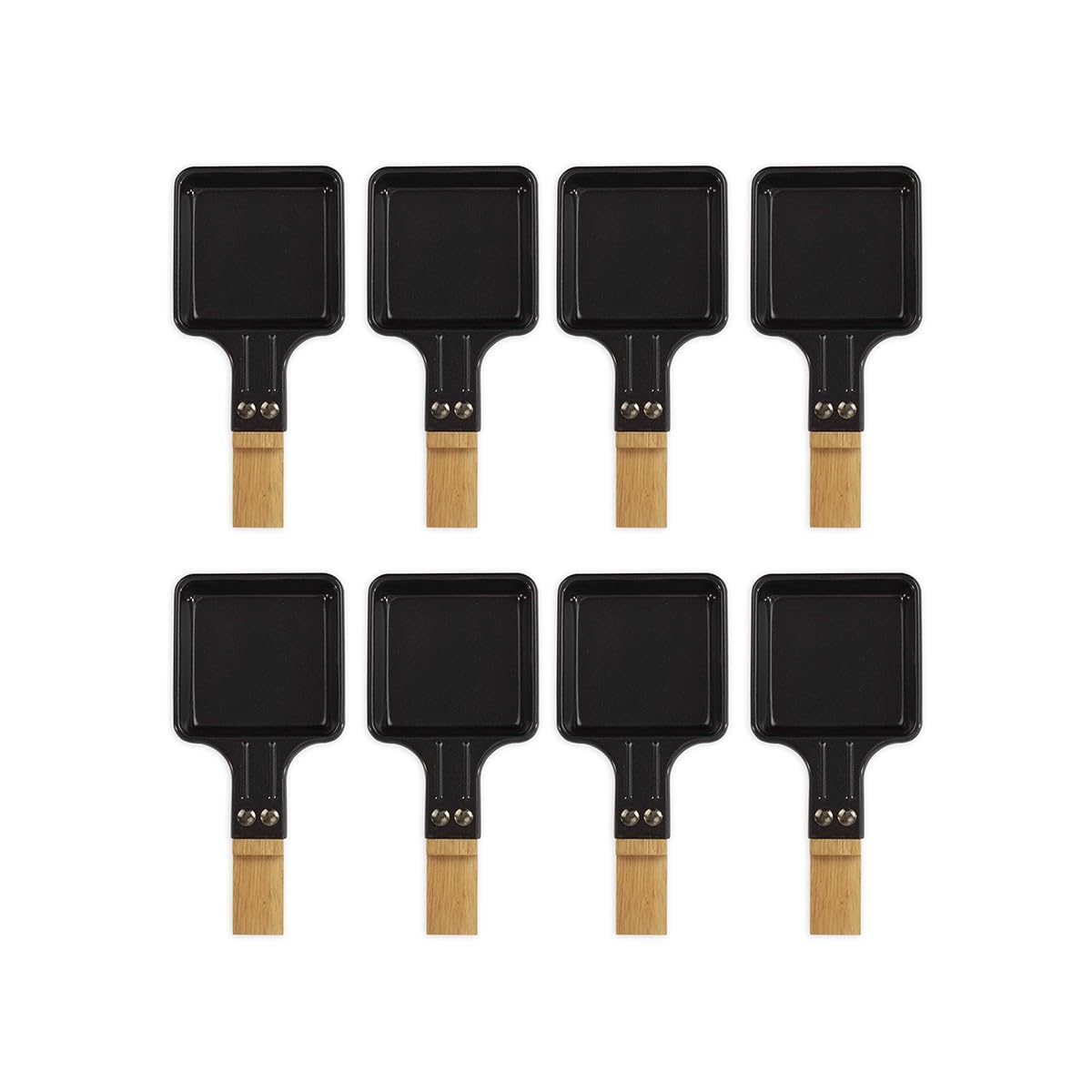 Livoo - Appareil à raclette 8 personnesDOC219 - finition bois véritable, avec gril en granite, 8 caquelons + 8 spatules en bois inclus