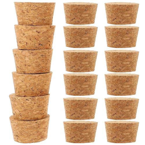 WRITWAA Tapones de Corcho Cónicos para Botellas de Vino Madera Natural 20 Piezas 33X28X20 MM Sellado Hermético para Botellas de 29-315 MM Corchos para Manualidades y Uso en Bares y