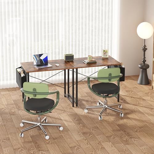 Image of OLIXIS Small Computer Desk, 31 Inch Gaming Desks for Home Office | Writing Study Craft Work Table, Computer Workstation for Bedroom Small Spaces with Storage Bag, Brown