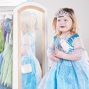   Guidecraft-EdQ-Dress-up-Storage-with-Bins-White-Dresser-with-Mirror-and-Safe-Hooks-Storage-Armoire-for-Kids-Costume-Organizer-Children-Playroom-Furniture