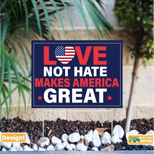 Generic Aspol Print Love Not Hate Makes America Great Yard Sign thumb #4