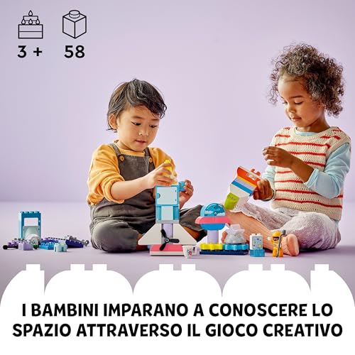 DUPLO Avventura dello Space Shuttle 3 in 1, Astronave Giocattolo da Costruire, Gioco Educativo per Bambini e Bambine da 3 Anni in su, Razzo Spaziale Didattico per i Fan della Scienza 10422 - Lego - Immagine 1
