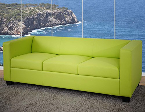 Mendler 3er Sofa Couch Loungesofa Lille - Kunstleder, hellgrün – Bild 8