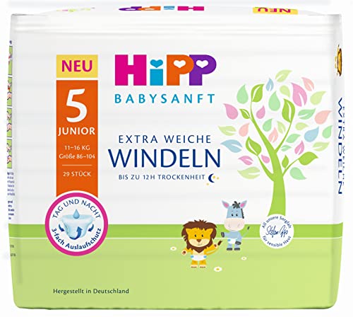 HiPP Babysanft Windeln Junior 5 Carry, 3er Pack (3 x 1 x 29 Stück)