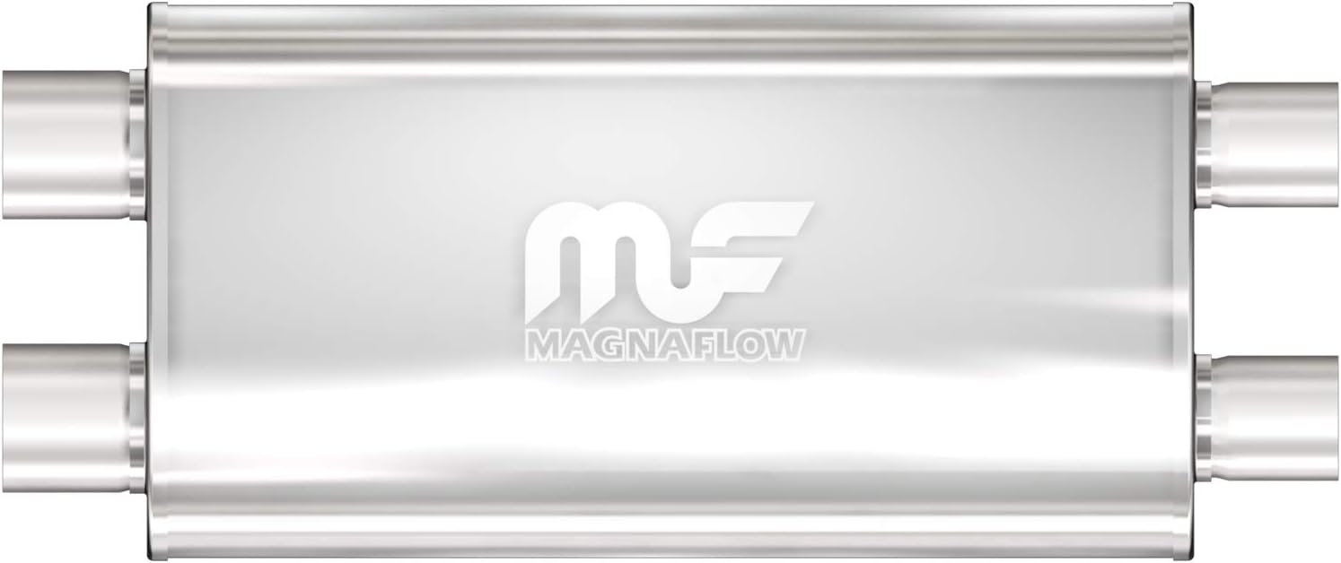 MagnaFlow Performance Exhaust Muffler 12599: 3"/3" Inlet/Outlet, 5x11x22" Oval, Stainless Steel, Satin Finish
