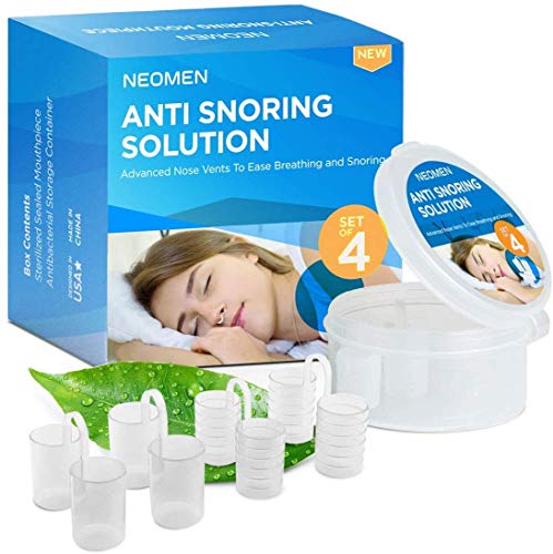 Neomenu00ae Snore Stopper Nose Vents - Set of 4 Premium Anti Snoring Sleep Aid Devices - Best Anti Snore Solution for Stop Snoring