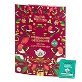 Erlebnis Tee Adventskalender 'Weihnachtsgeschichte' | Weihnachtskalender mit 24 versch. Bio Tees & Geschichte zum Lesen, Lesezeichen und weitere Überraschung