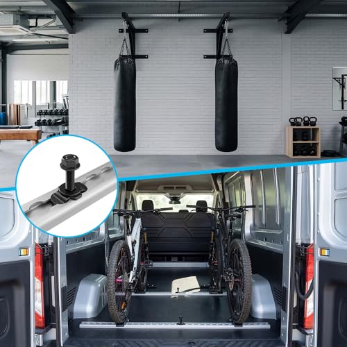 Golgner 6 Stück M8*60 Schraubfitting Airlineschiene, Airlinebeschlag Zubehör, Schraubfitting Für Zurrschiene, Single Schraubfitting für Airlineschiene, für Zurrschienen Wohnmobil Zubehör(Schwarz)