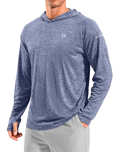Image of Men's Sun Protection Hoodie Shirts Long Sleeve UPF 50+ Swim Shirts for Men Rash Guard Fishing Shirt Quick Dry