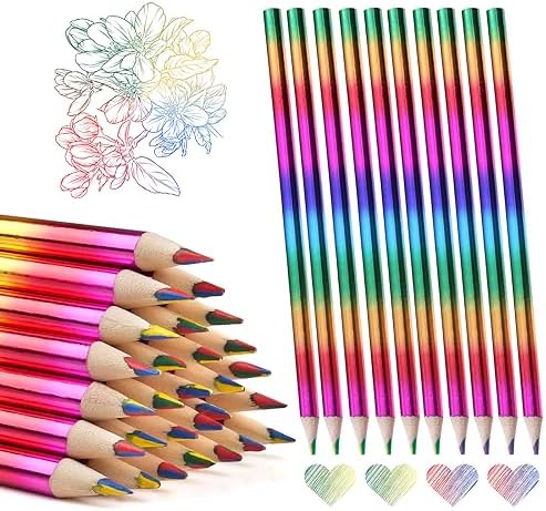 Matite Arcobaleno 4 In 1 - 30 Pezzi Per Disegno E Colorazione Per Bambini E Adulti - Foto 7