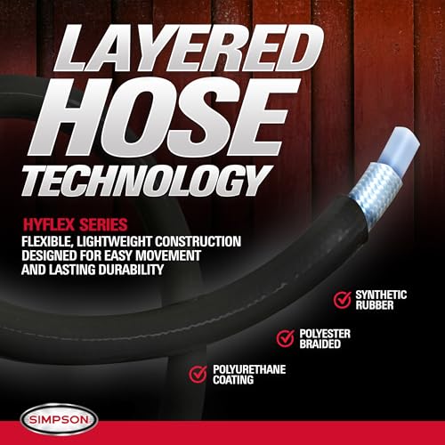 Image of Simpson Clean Machine 2900 PSI Gas Pressure Washer, 2.4 GPM, 25-ft Hose | Gas Power Washer For Homeowners. Axial Cam Pump, 25' Hose, Siphon Hose, 5 Nozzles. 49-State Compliant. CM61455