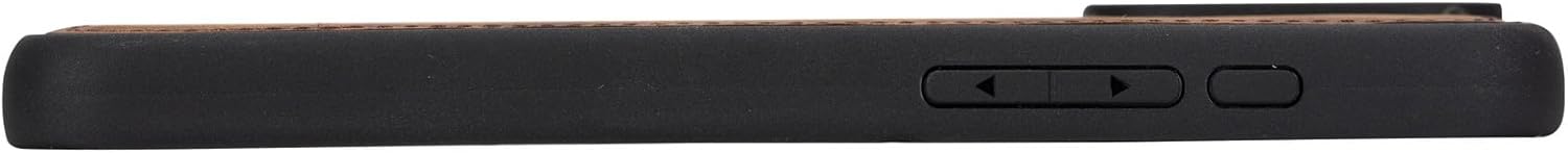 Bayelon Genuine Leather Flexible Snap-on Back Cover Case for iPhone 15 Pro Max, Phone Case iPhone 15 Pro Max, iPhone 15 Pro Max Phone Case (Dark Brown)