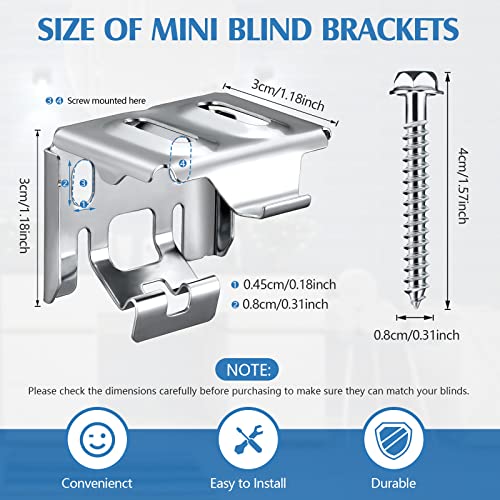 Mini Blind Brackets Bracket For Window Blinds, With Screws (6) #TOP1