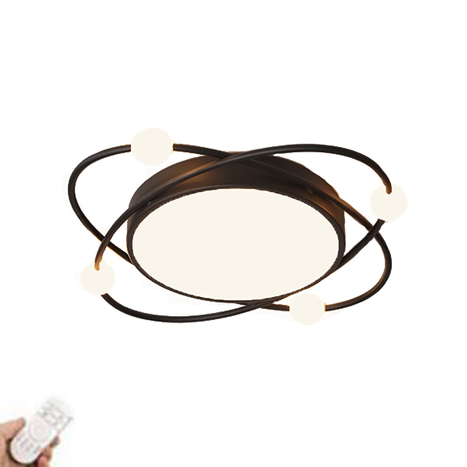 Plafonnier LED créatif noir au design nordique haut de gamme 60cm