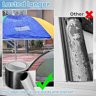 Tikfoam Waterproof Repair Tape for Fabric, Awning, RV Roof, Underbelly, Tarp, Tent, Sail and Boat Cover Outdoor Repair Patch, Heavy Duty, UVproof, Multipurpose Black