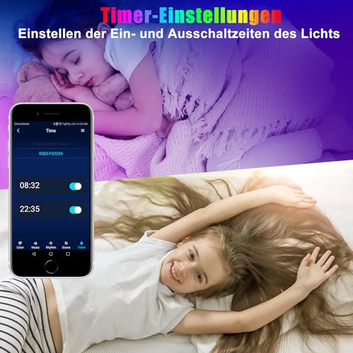 Tenmiro LED Strip 30m(15m×2), RGB LED Streifen Musik Sync Selbstklebend Led Lichterkette mit Fernbedienung und APP, Dimmbar Farbwechselnd Timer Led Band für Gaming,Party,Zimmer Deko