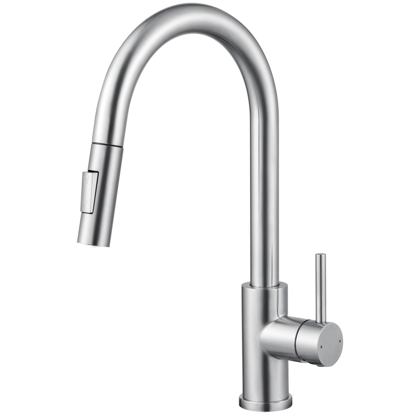 DERW Kitchen Tap, Kitchen Mixer Tap with 360° Swivel Spout, 2 in 1 Pull Out Sprayer, 304 Stainless Steel & Ceramic Cartridge, Water Saving Aerator and Anti-Burst Hose, Flexible Installation for Sink — image 1