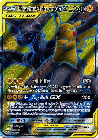 Pokemon Pikachu & Zekrom GX - 162/181 - Full Art Ultra Rare Sun