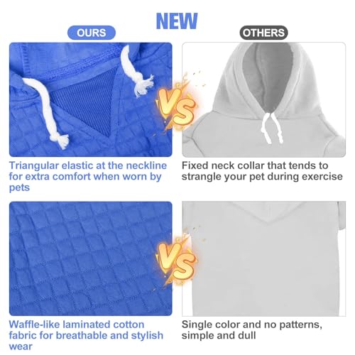 Image of BEAUTYZOO Dog Hoodies Sweater for Small Dogs,Waffle‑Like Laminated Pet Coat