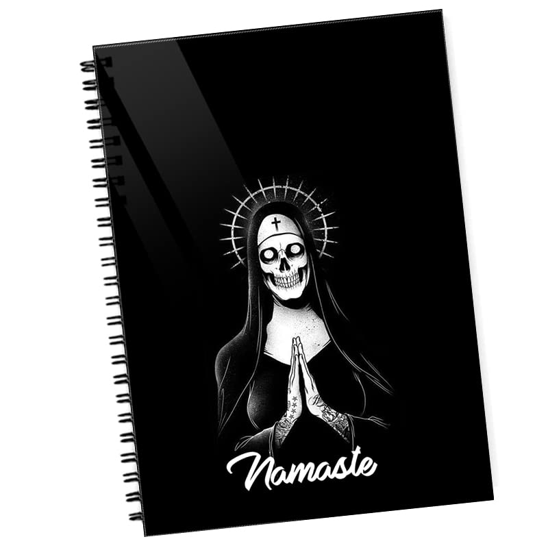 DASM UNITED Printed Notebook Diary Planner Organizer Journal 100 GSM White Paper Unruled A5,160 Pages,Paperback wiro binding Notepad 14x21 cm - Funny Namaste