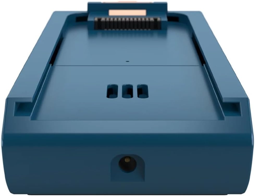 Close-up of the battery's connection port