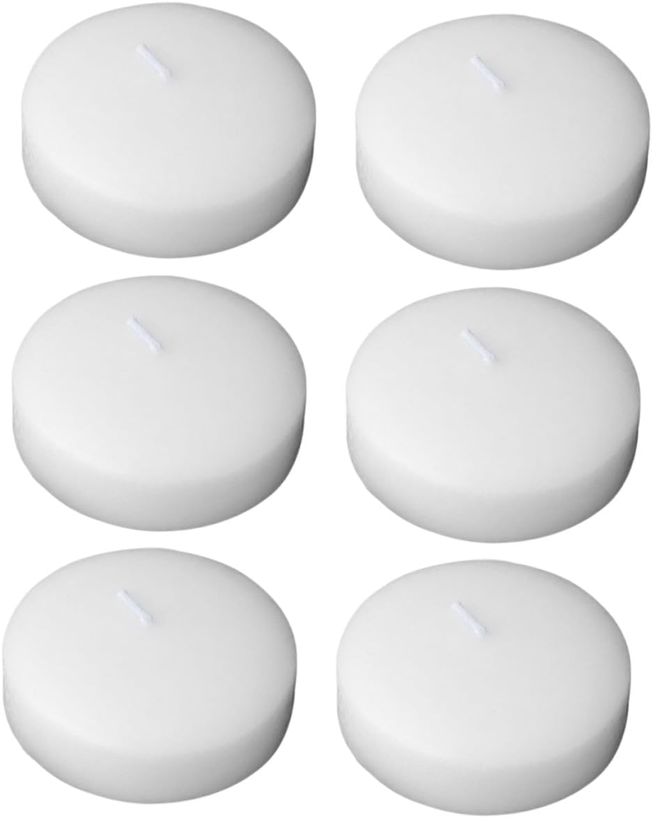 Zerodeko Floating Tealight Candles 6pcs Small Unscented Wax 4.5x2.5cm Compact Pool Party Wedding Romantic Centerpiece Decor