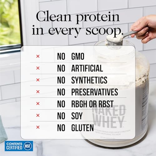 NAKED Vanilla Whey Protein Powder - All Natural Grass Fed Whey Protein Powder, Vanilla Flavor, Organic Coconut Sugar, 5Lb Bulk, GMO-Free, Soy Free, Gluten Free - 61 Servings - Image 5