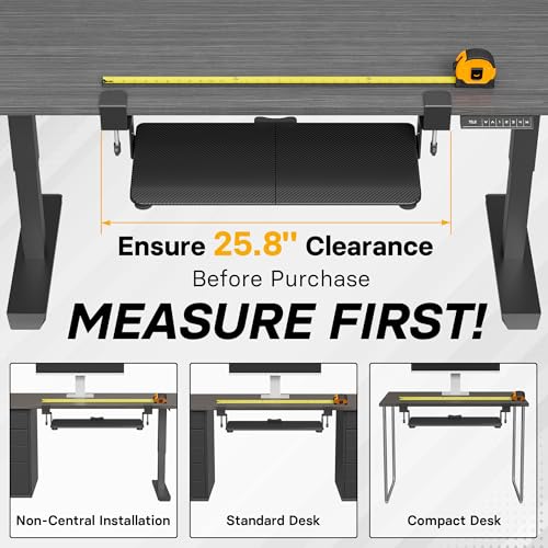 Image of BONTEC Under Desk Keyboard Tray, Pull-Out Keyboard & Mouse Platform