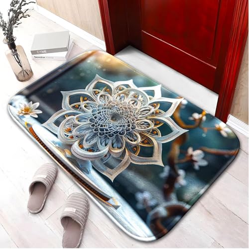 Tapis de bain en mousse à mémoire de forme 3D Fleur L absorbant - 7