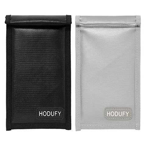 Hodufy Upgraded Faraday Bags for Key Fob (2 Pack), 7.7 x 4.7 Inches Faraday Cage Protector, Fireproof Waterproof Cell Phone Signal Jammer, Signal Blocking Bag, Anti-Theft Pouch Cover