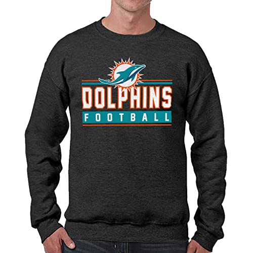 Sudadera Miami Dolphins algodón y poliéster con cuello redondo para adultos