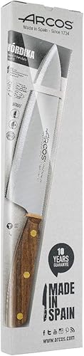 Miniatura 3 de ARCOS Cuchillo de chef de acero inoxidable de 8 pulgadas. Cuchillo de cocina profesional para cocinar. Mango de madera Ovengkol 100% FSC natural y
