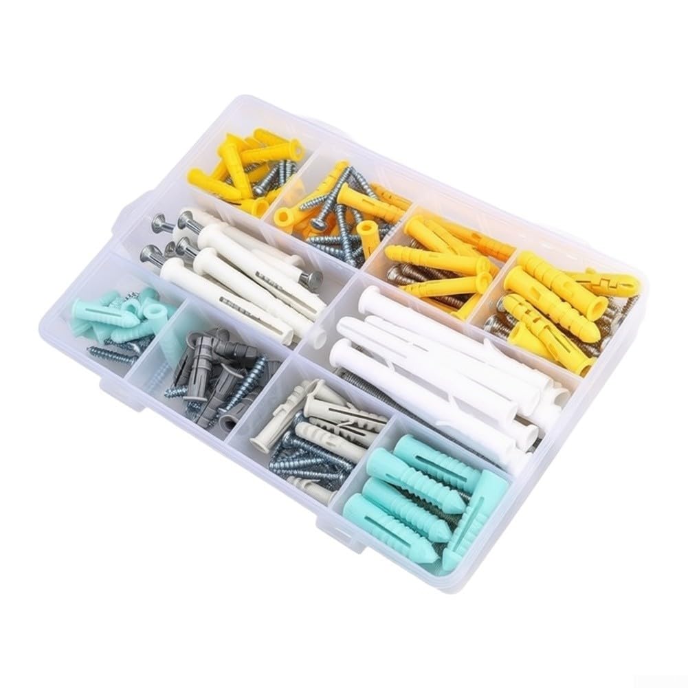 Kit 200pcs Anclajes Yeso 8 Tamaños Tornillos(stainless steel)