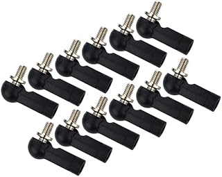 Nylon Ball Links With 4.8X3X4.5mm Balls (14.5mm Long) For 1/14-1/18 Scale 3mm Clockwise And Anticlockwise Turnbuckle - 12Pcs Set Black