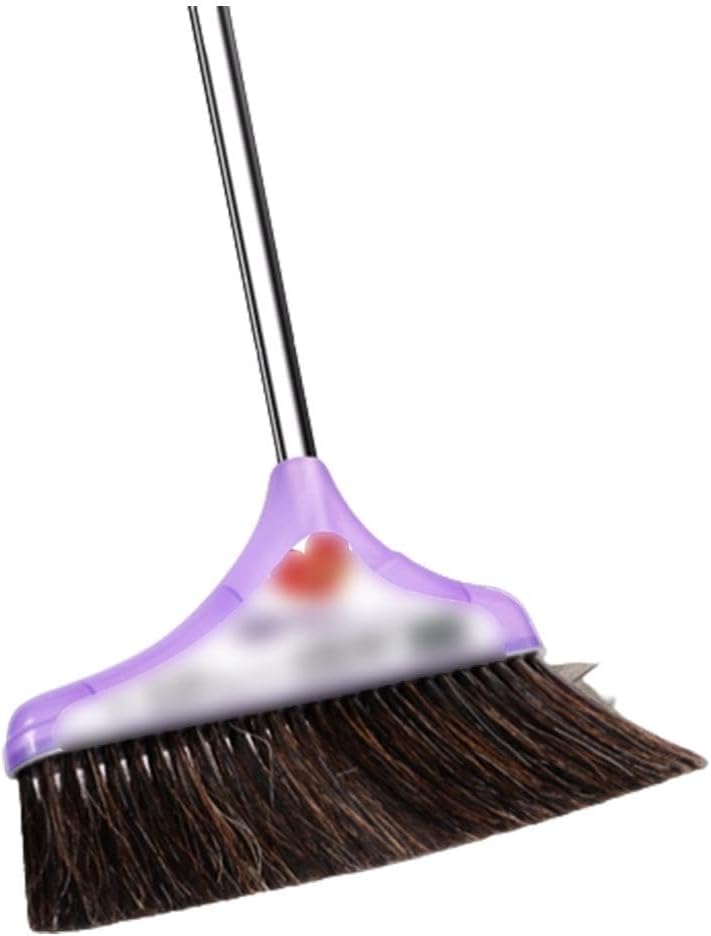 Modern Standing Dustpan and Broom Plastics Long Stainless Steel Handle Angle Broom for Kitchen Office Convenient, Silver Broom+dustpan